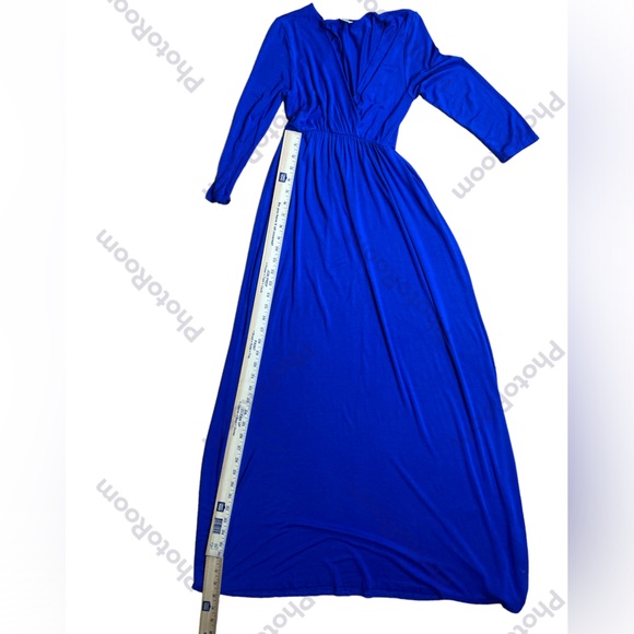 Mother Bee Maternity royal blue 3/4
sleeve ruched dress empire waist Size Small - Picture 10 of 12